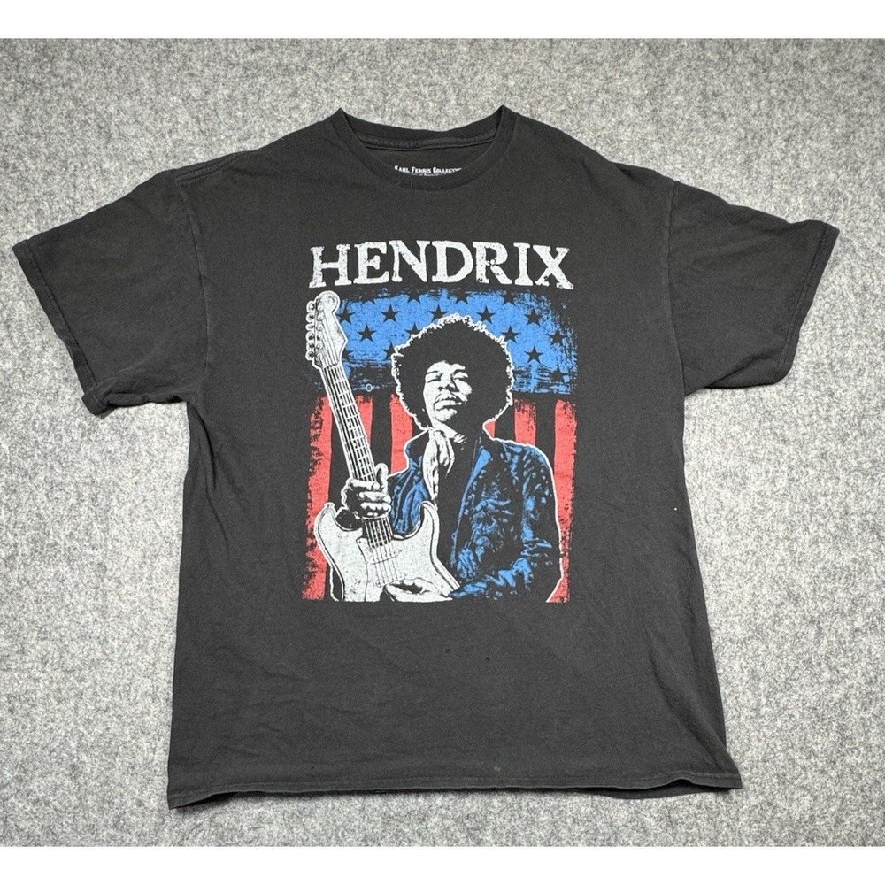 Karl Ferris Collection Jimi Hendrix Guitar Flag Short Sleeve T-Shirt Mens‎ M Blk